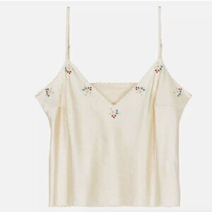NWOT Doen Delicates Embroidered Silk Effie Cami Tank Size XXL